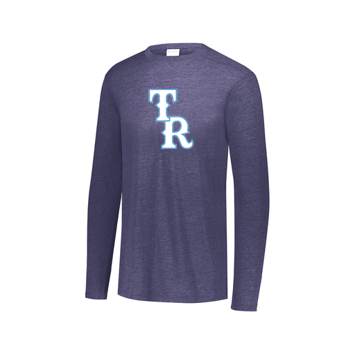 [FTLCUBNV-AXS-LOGO2] Decker Men's Tri-Blend T-Shirt - Long Sleeve (Adult XS, Navy, Logo 2)