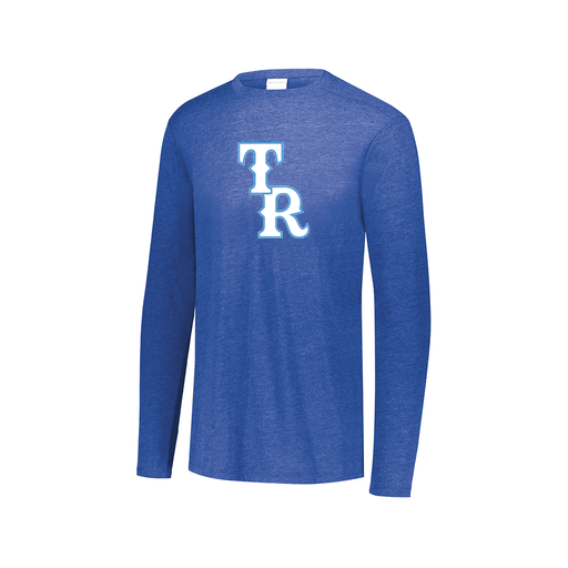 [FTLCUBRY-AXS-LOGO2] Decker Men's Tri-Blend T-Shirt - Long Sleeve (Adult XS, Royal, Logo 2)