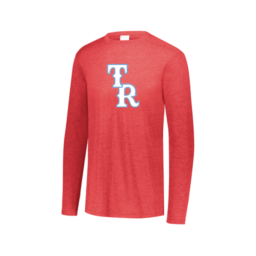 [FTLCUBRD-AXS-LOGO2] Decker Men's Tri-Blend T-Shirt - Long Sleeve (Adult XS, Red, Logo 2)