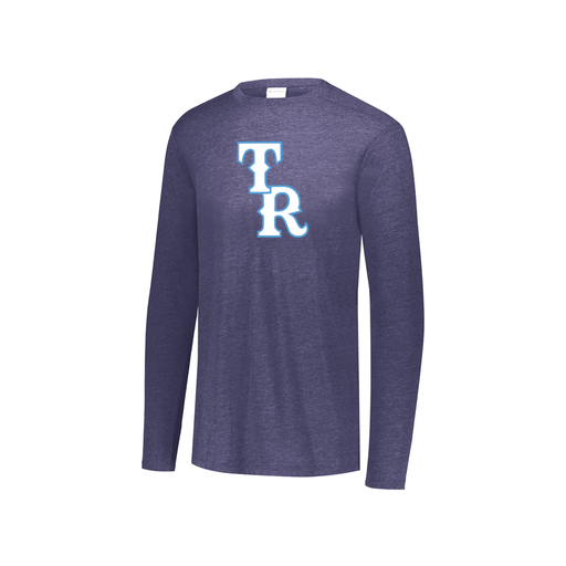 [FTLCUBNV-YS-LOGO2] Decker Youth Tri-Blend T-Shirt - Long Sleeve (Youth S, Navy, Logo 2)