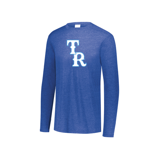 [FTLCUBRY-YS-LOGO2] Decker Youth Tri-Blend T-Shirt - Long Sleeve (Youth S, Royal, Logo 2)