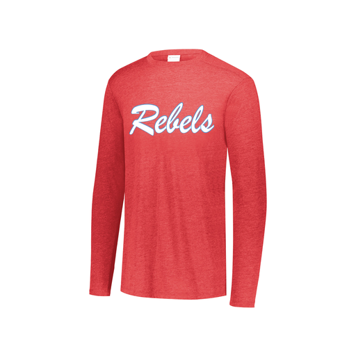 [FTLCUBRD-YS-LOGO1] Decker Youth Tri-Blend T-Shirt - Long Sleeve (Youth S, Red, Logo 1)