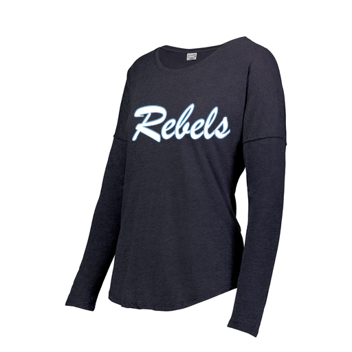 [FTLCUBNV-FAXS-LOGO1] Decker Women's Tri-Blend T-Shirt - Long Sleeve (Female Adult XS, Navy, Logo 1)