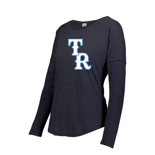 [FTLCUBNV-FAXS-LOGO2] Decker Women's Tri-Blend T-Shirt - Long Sleeve (Female Adult XS, Navy, Logo 2)